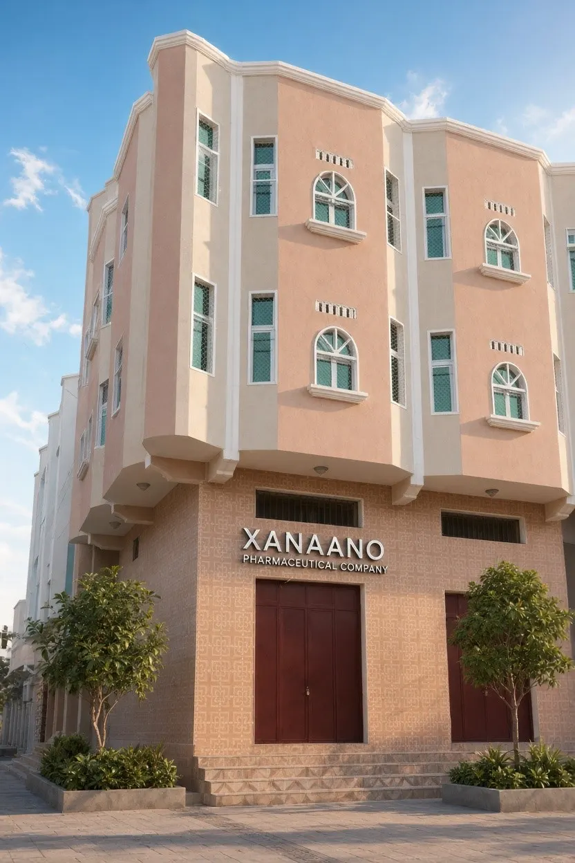 The Xanaano headquarters building, with the Xanaano sign above the entrance